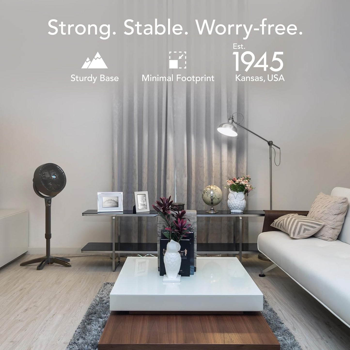 Vornado 683 Pedestal Fan - 3-Speed Adjustable Height (32-38 in) for Powerful Whole Room Circulation - Black