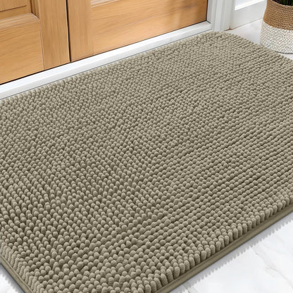 OLANLY Dog Door Mat - Absorbent Non-Slip Washable Doormat for Muddy Paws | 34x21 Warm Taupe