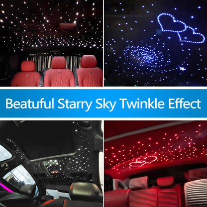 ATOKEE Starlight Headliner Kit, 10W Twinkle Fiber Optic Star Roof Lights kit, 400pcs*0.03in*9.8ft Headliner Light kit for Car Home Headliner Use with APP/Remote Control