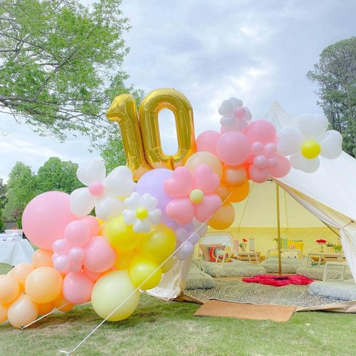 Gold 10 Number Balloons by [Brand Name] - Giant 40-Inch Birthday & Anniversary Party Decorations