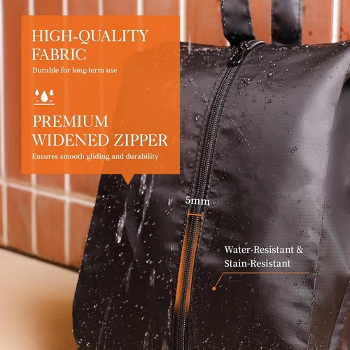 HOTOR Packing Cubes - 6 Premium Travel Organizer Bags for Space-Saving Luggage, Black
