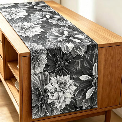 OYIMUA Grey Chenille Table Runner 13x72in - Waterproof, Heat-Resistant