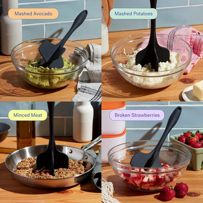 GIR Silicone Quad Meat Chopper - 12-Inch Slate Color | Non-Stick, Heat Resistant Handle for Versatile Cooking
