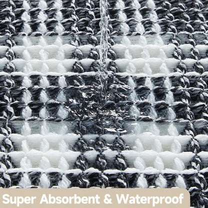 TYUU Waffle Bath Mat, Boho Bathroom Rugs Non Slip Washable Absorbent Checkered Bathroom Mat Quick Dry Farmhouse Bathroom Decor, 24"x16" Black and White