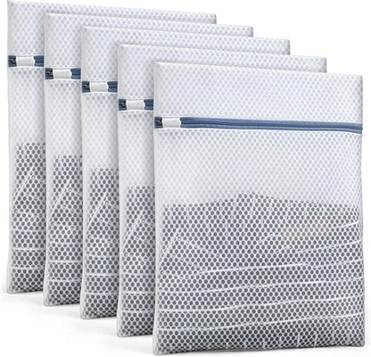Durable Mesh Laundry Bags - 5-Pack Delicates Protector for Lingerie & Baby Clothes | 12x16 Inch