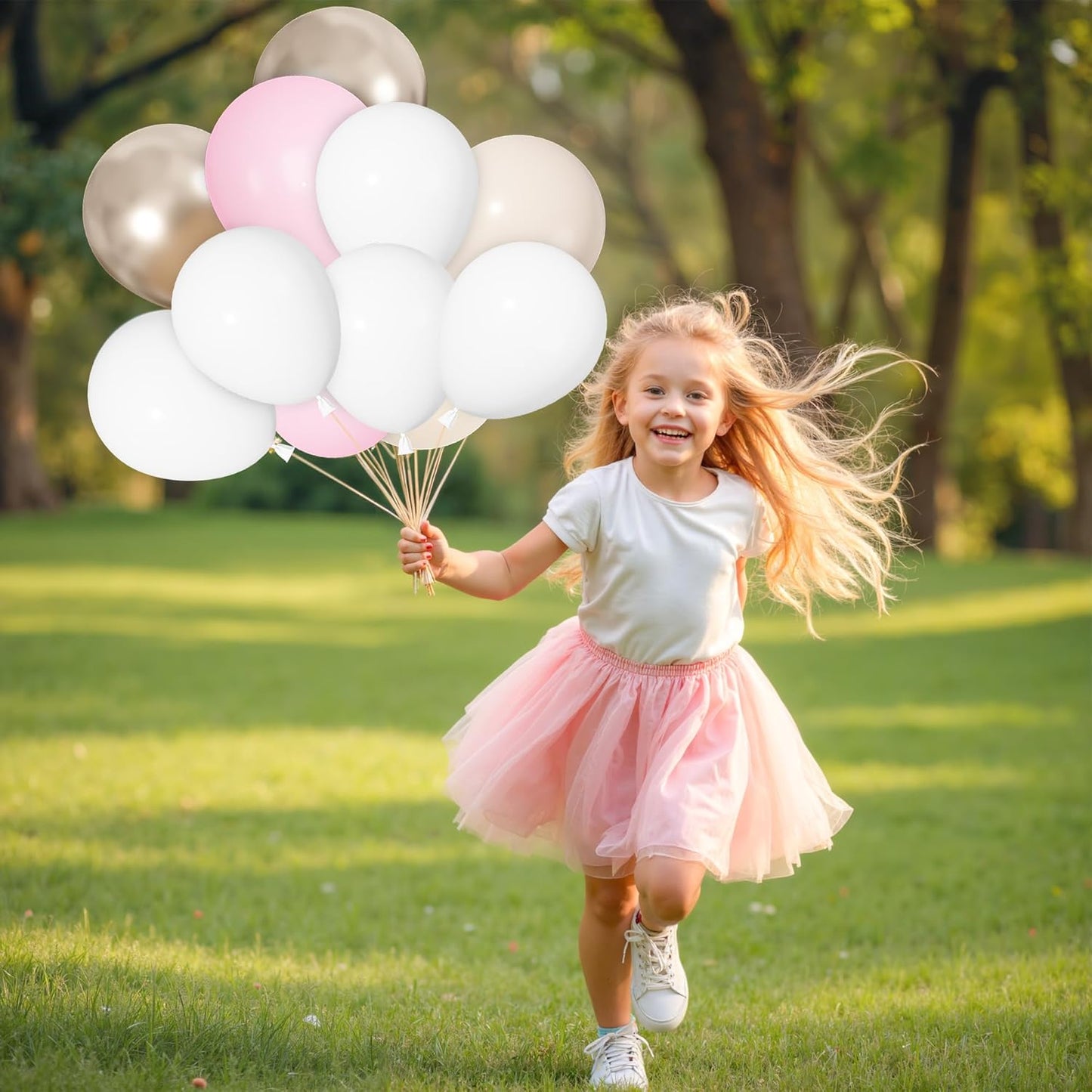 Ouddy Life White Balloon Garland Kit - 164 Pcs Matte Latex Balloons in Various Sizes for Parties & Events
