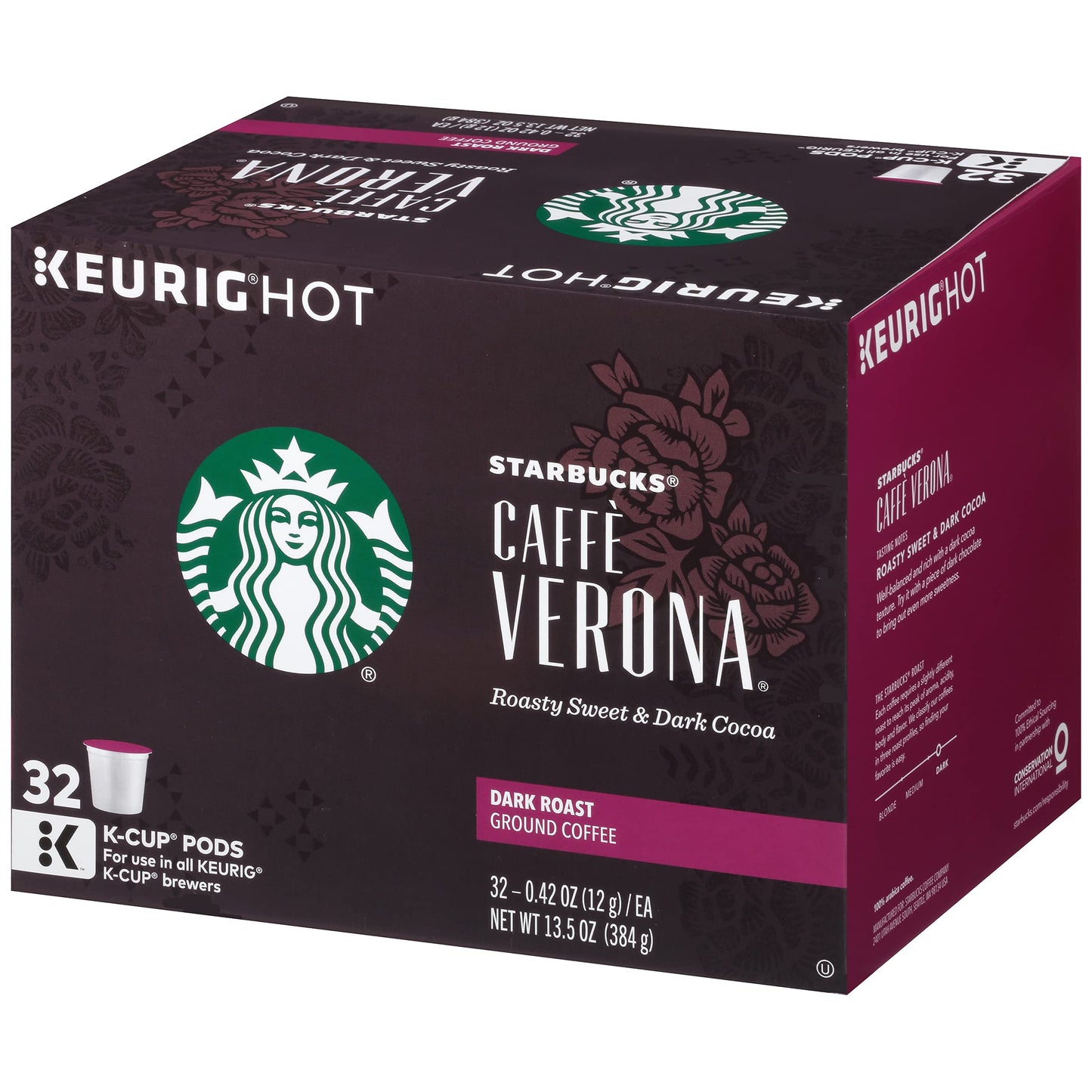 Starbucks Coffee K-Cup Pods, Caffe Verona, 32 CT