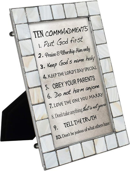 Cottage Garden Mother of Pearl Grey Photo Frame - Versatile 4 x 6 Table Top & Wall Display