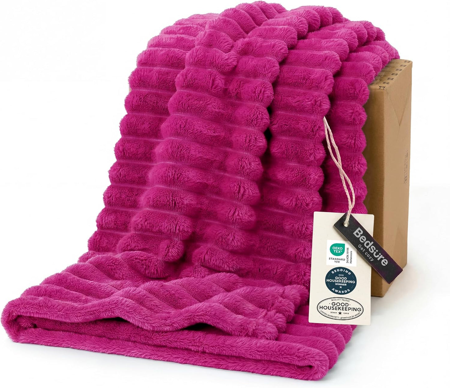 Bedsure GentleSoft Hot Pink Fleece Blanket - Cozy, Soft Throw for Women | 60x80 Inches