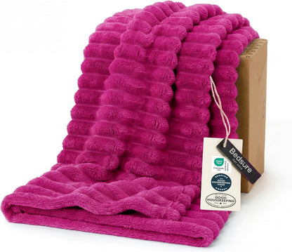 Bedsure GentleSoft Hot Pink Fleece Blanket - Cozy, Soft Throw for Women | 60x80 Inches