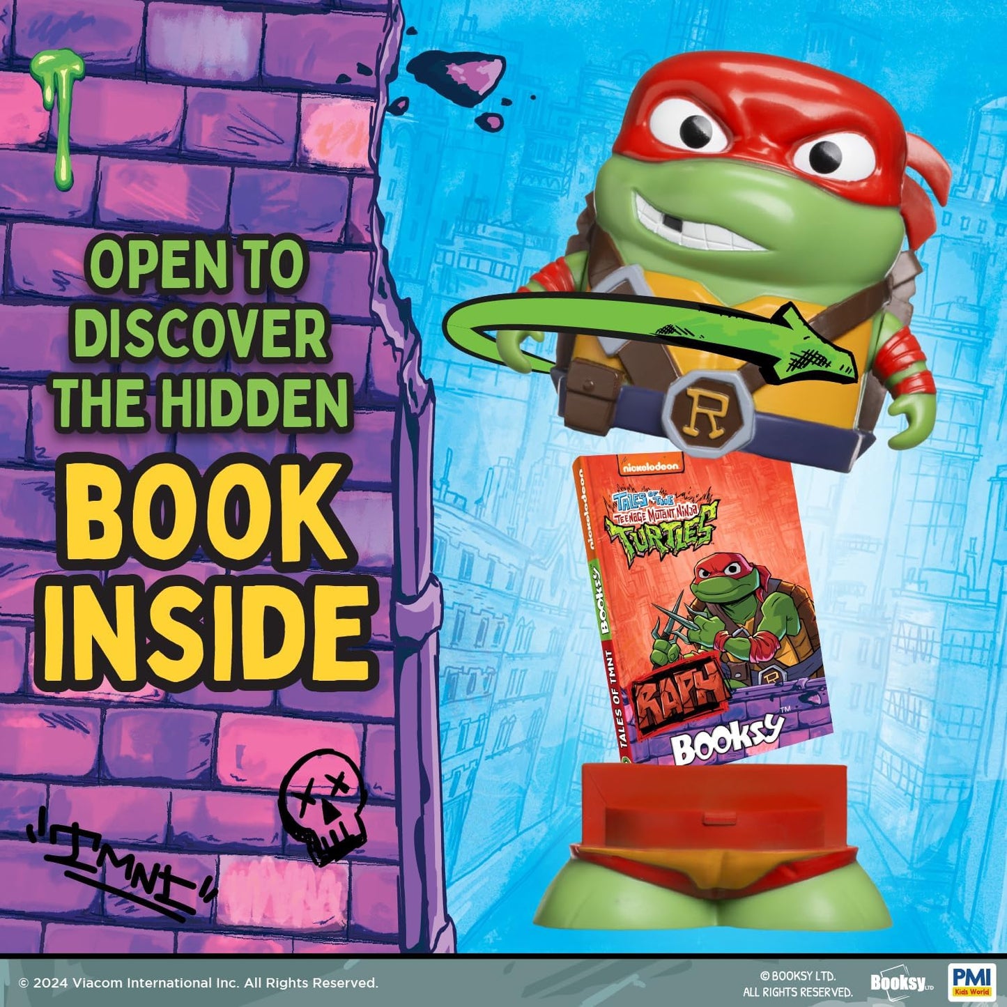 P.M.I. TMNT Edition | Teenage Mutant Ninja Turtles 4-Pack Collectible Figures with Storybooks | Educational Toy Set for Kids