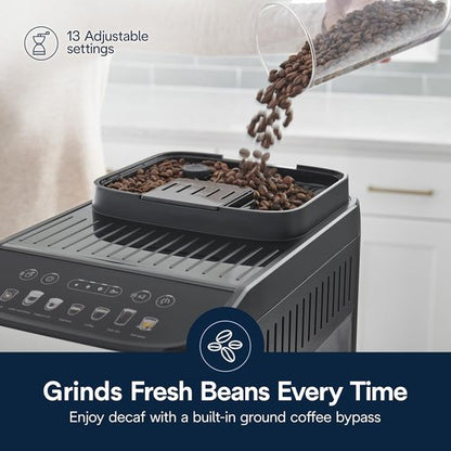 De'Longhi Magnifica Evo Automatic Espresso Machine - Built-In Grinder & Auto Milk Frother | Silver ECAM29084SB