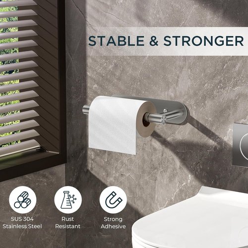 FORIOUS Toilet Paper Holder - Rustproof Stainless Steel Wall Mount | Pivoting Design, 2 Pack Brushed Nickel