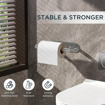 FORIOUS Toilet Paper Holder - Rustproof Stainless Steel Wall Mount | Pivoting Design, 2 Pack Brushed Nickel