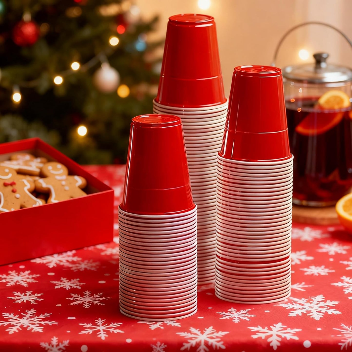 Red Disposable Plastic Party Cups - 12oz, 100 Count | Perfect for Gatherings, Picnics & BBQs