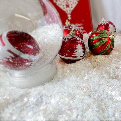 Jimmy Jem's - White Iridescent Snow Globe Decorations | 2 Oz Christmas Crafting Supplies