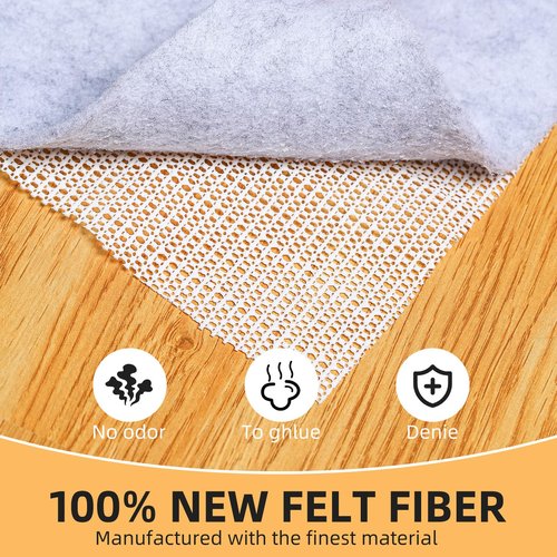 Non Slip Rug Pad, Natural Rubber Backing Rug Pads 1/4” Thick, Felt Rug Gripper Pad, Non Slip Under Carpet Mat, Under Rug Cushion for Hardwood Floors, Carpet Runners (5x7FT)