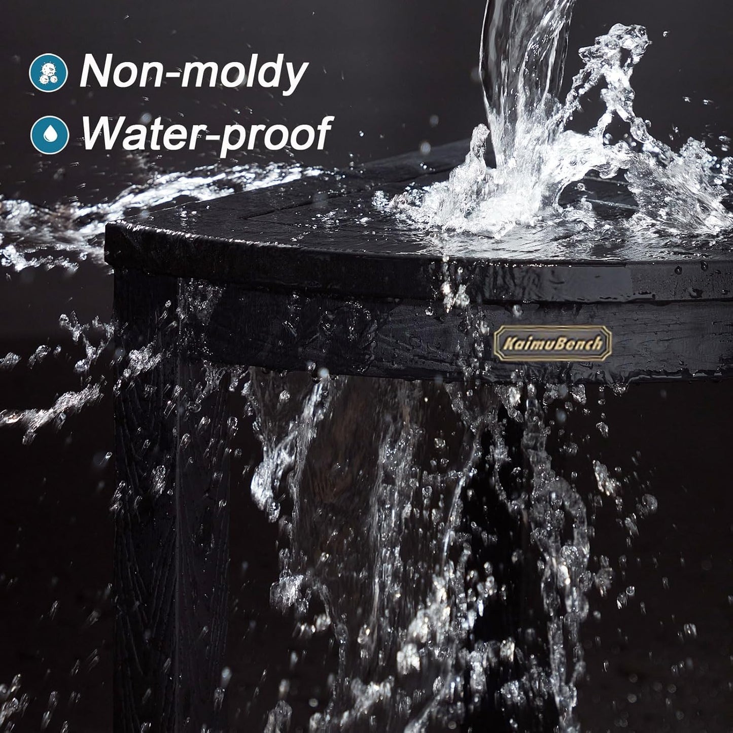 Regine Switzerland Shower Bench - Durable Poly Lumber Corner Stool | Non-Slip, Adjustable Feet, Black