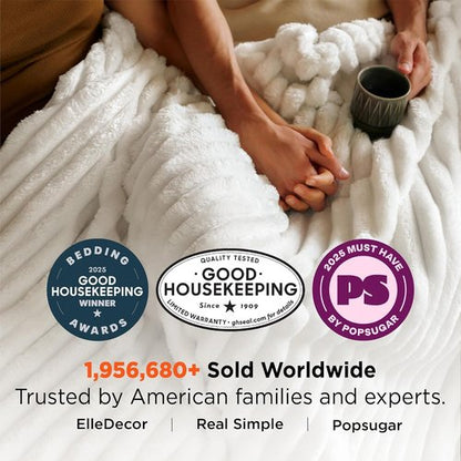 Bedsure GentleSoft White Throw Blanket - Cozy Fleece Summer Blanket for Home Decor, 50x60 Inches