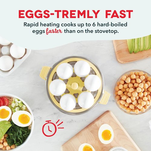 Dash Rapid Egg Cooker - Versatile Boiler, Poacher & Steamer - Holds 7 Eggs, Includes Recipe Guide - Yellow
