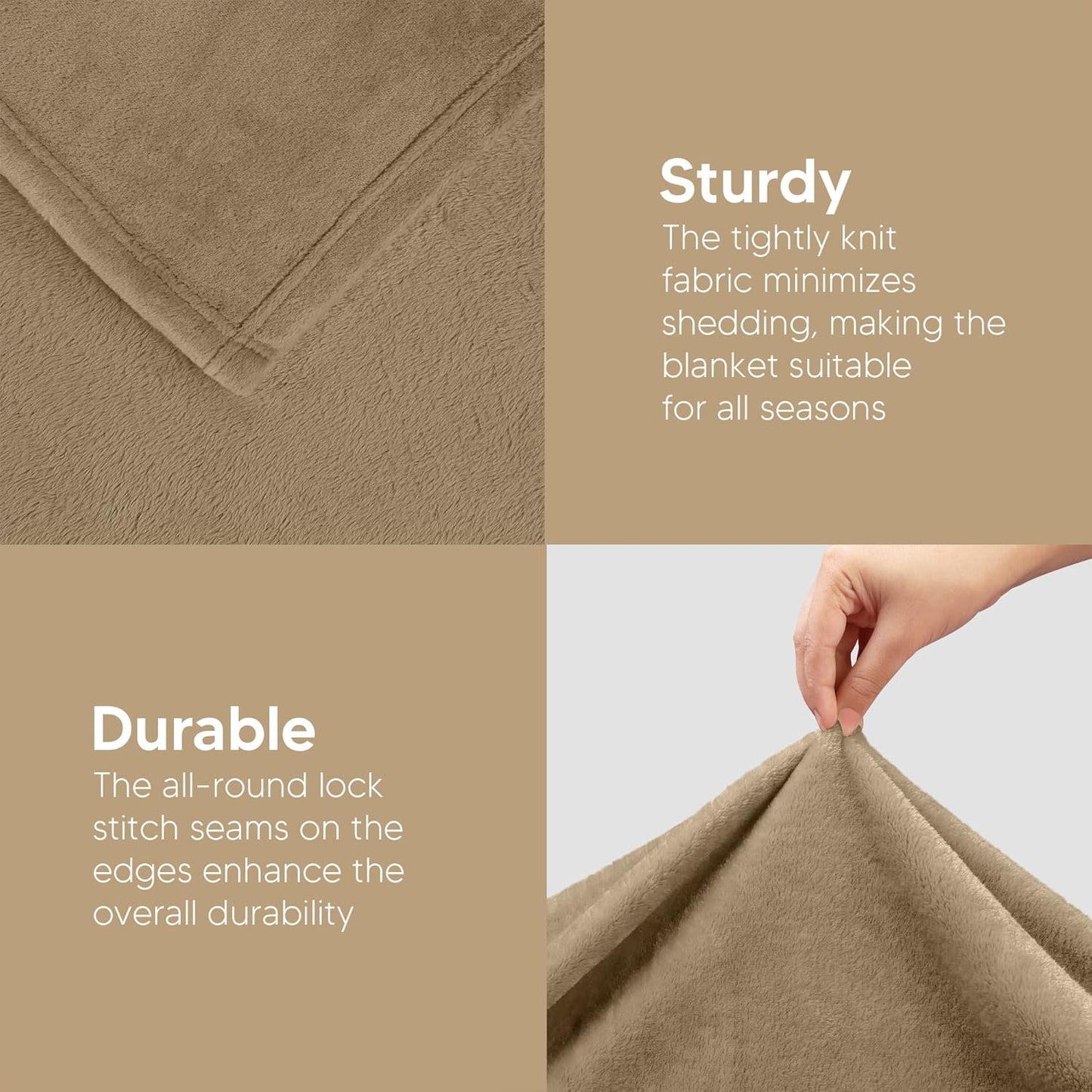 Utopia Bedding Fleece Blanket - King Size Luxury Soft Microfiber | Anti-Static Camel Color (90x102 Inch)
