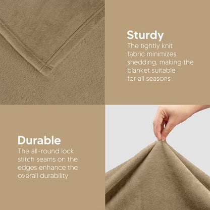 Utopia Bedding Fleece Blanket King Size Camel 300GSM (90x102 Inches) Luxury Soft Bed Blanket (Bulk Pack of 9)