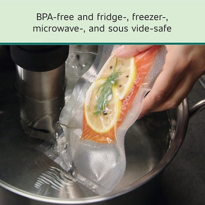 FoodSaver Precut Vacuum Sealer Bags - Airtight Food Storage for Sous Vide Cooking, BPA-Free, 1 Quart, 44 Count