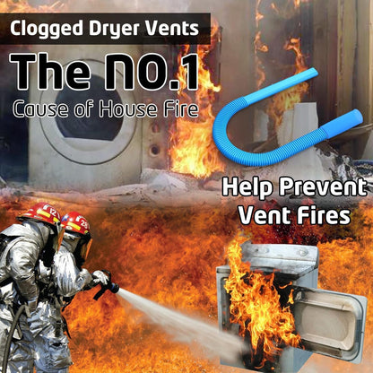 PetOde Dryer Vent Cleaner Kit - Flexible Lint Vacuum Attachment for Most Vacuums | Blue