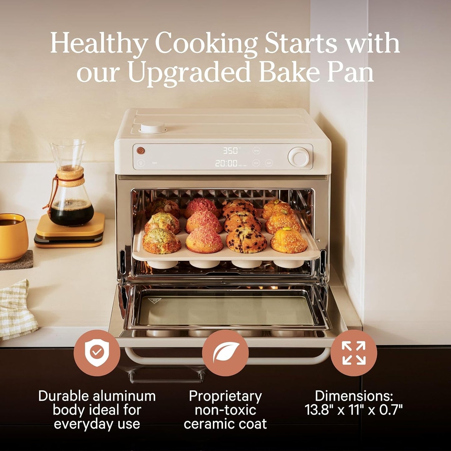 Our Place Wonder Oven - 6-in-1 Air Fryer Toaster Oven with Steam Infusion | Non-Toxic, PFAS-Free Combo