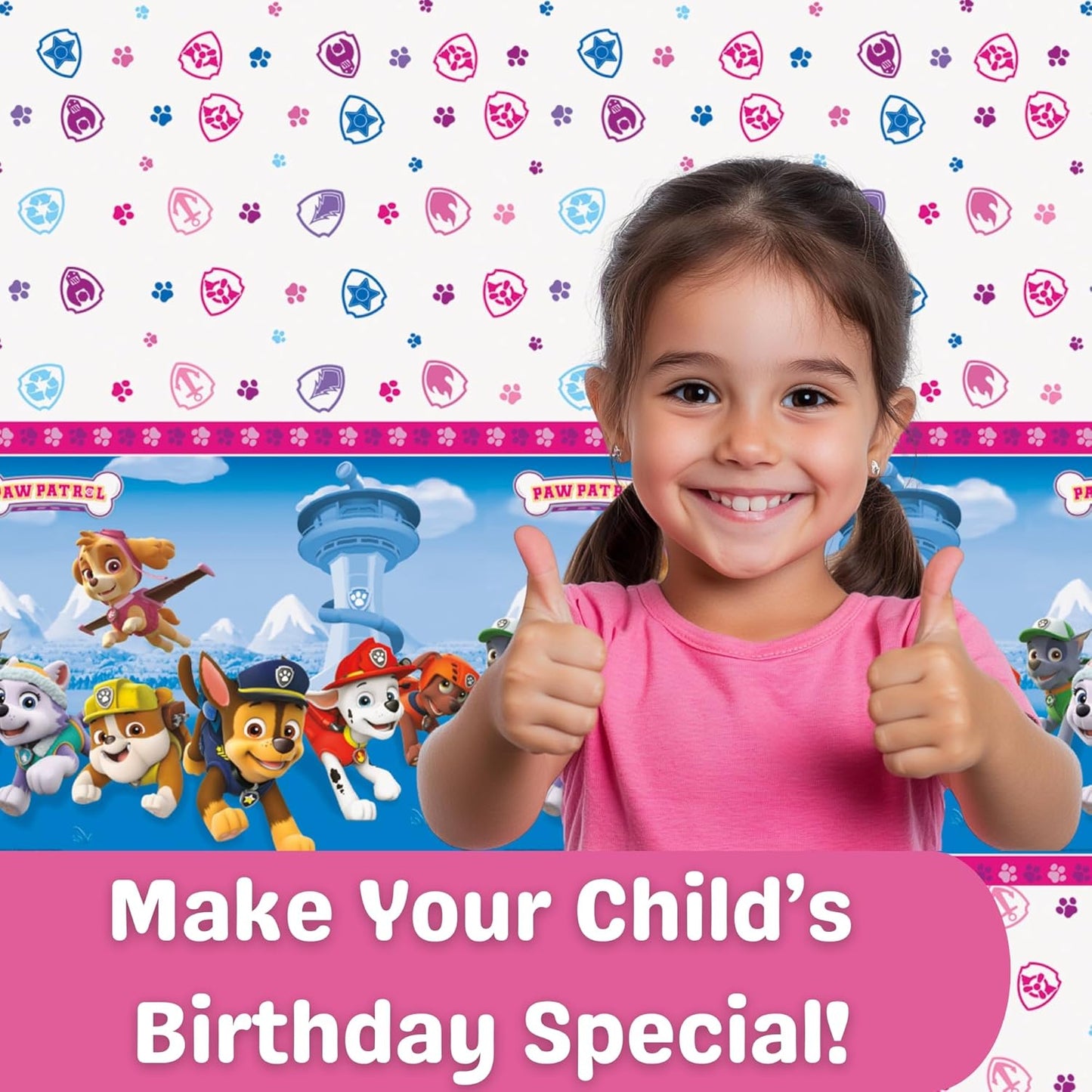 Skye Paw Patrol Birthday Decorations - Complete Party Set for 16 | 32 Plates, Napkins, Banner & More
