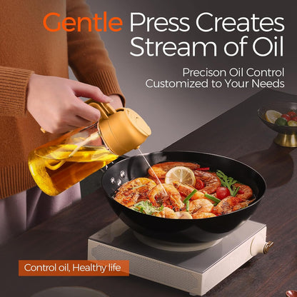 YARRAMATE Glass Olive Oil Sprayer - 16oz Premium Food Grade Dispenser with Portion Control | Orange