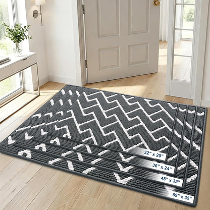 OLANLY Non-Slip Front Door Mat - Dirt Resistant & Absorbent | Washable Indoor Doormat 36x24, Charcoal