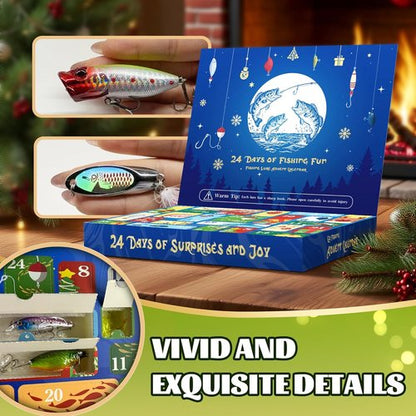 Fishing Advent Calendar 2026 - 24-Day Countdown Fishing Lure Tackle Kit for Men | Perfect Christmas Gift for Dad