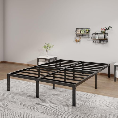 LUMUNANCE Full Size Metal Bed Frame - 14 Inch Heavy-Duty Platform with Underbed Storage | Easy Assembly, Noise-Free