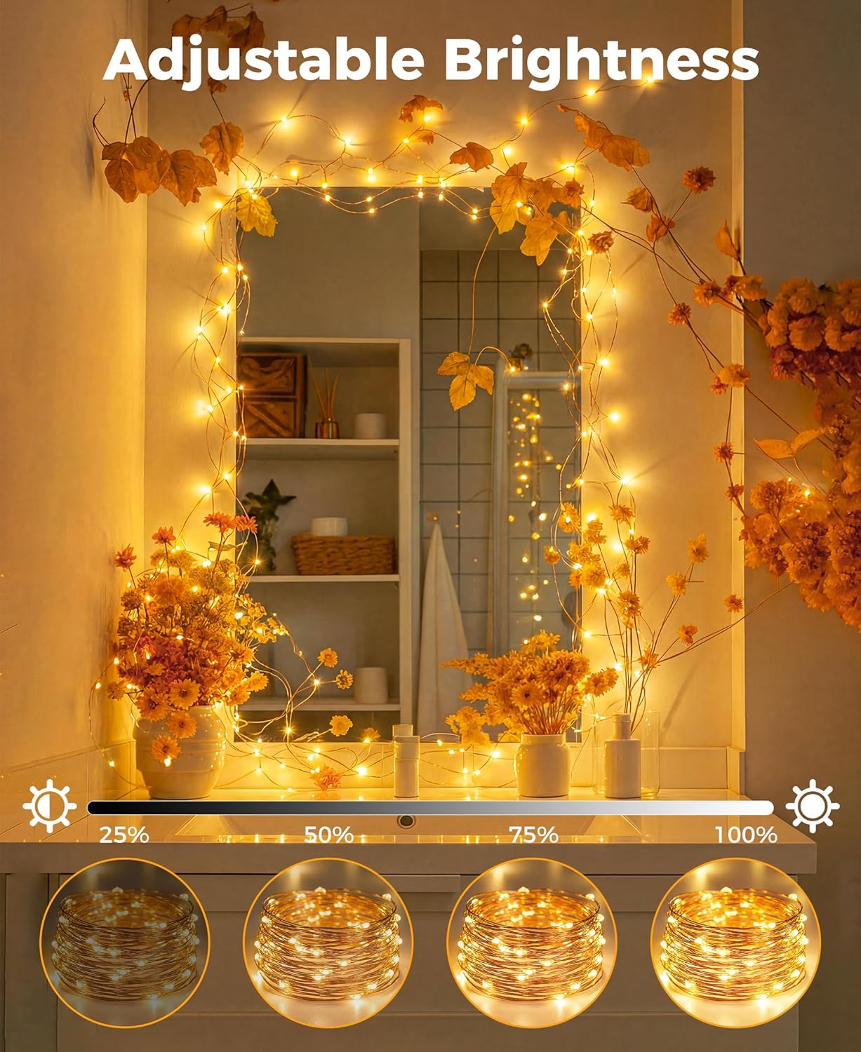 Plug-In Fairy Lights - 66 Ft 200 LED String Lights with Remote, 8 Modes & Timer | Warm White for Indoor Decor
