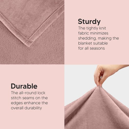 Utopia Bedding Fleece Blanket King Size Rose Pink 300GSM Luxury Anti-Static Fuzzy Soft Microfiber Bed Blanket (90x102 Inch)
