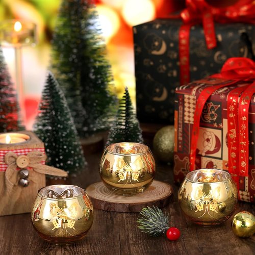 Gold Votive Candle Holders Set by [Brand Name] - 12 PCS Decorative Tea Light Holders with Butterfly Pattern for Weddings, Birthdays, and Holidays