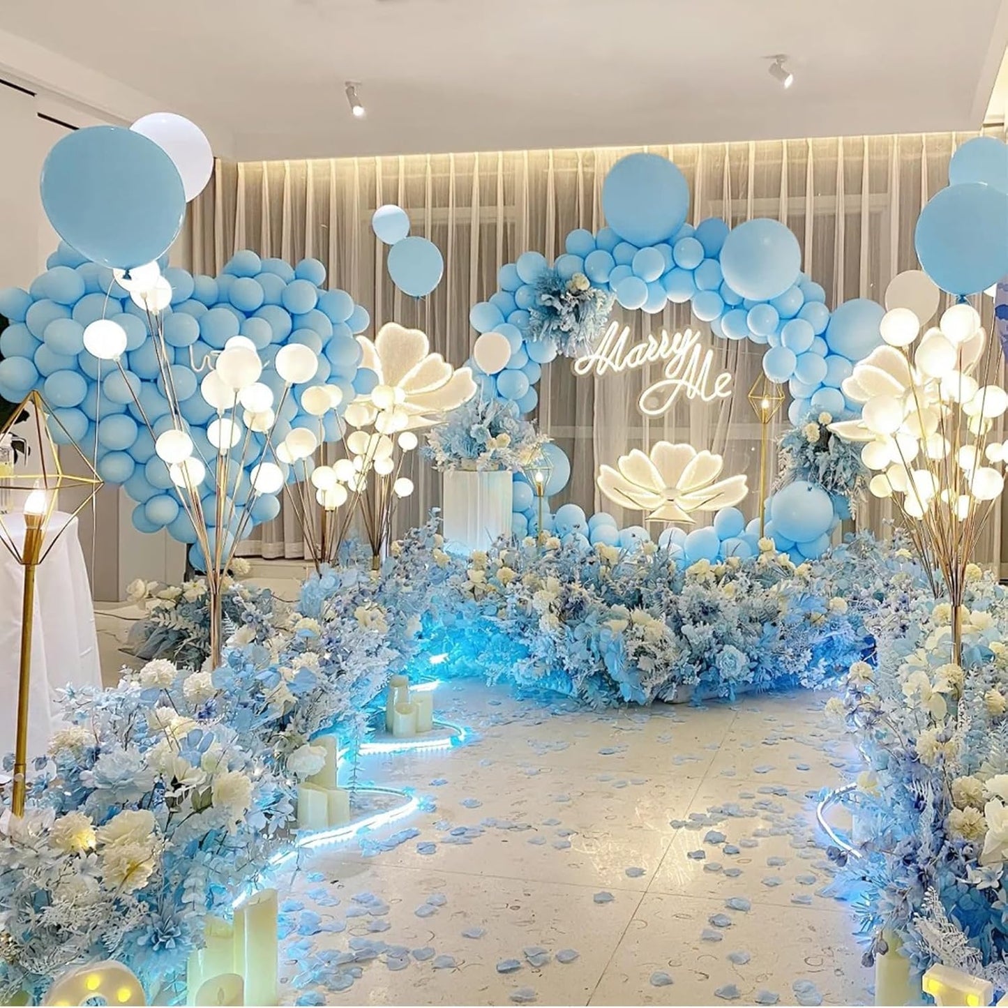 Pastel Blue Latex Balloons - 100 Pack 12 Inch Round Helium Balloons for Baby Shower & Birthday Decor
