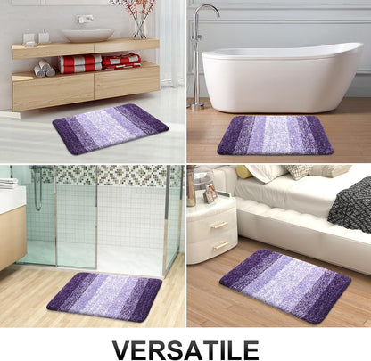 OLANLY Large Bath Rug - Extra Soft Microfiber, Quick Dry & Machine Washable - 54x24, Violet