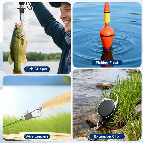 Fishing Advent Calendar 2025 - 24-Day Countdown with Telescopic Landing Net, Fish Gripper & Rod Holder