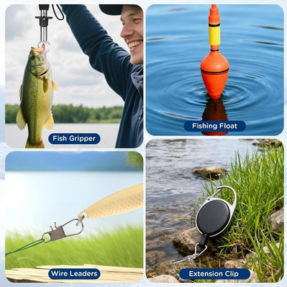 Fishing Advent Calendar 2025 - 24-Day Countdown with Telescopic Landing Net, Fish Gripper & Rod Holder