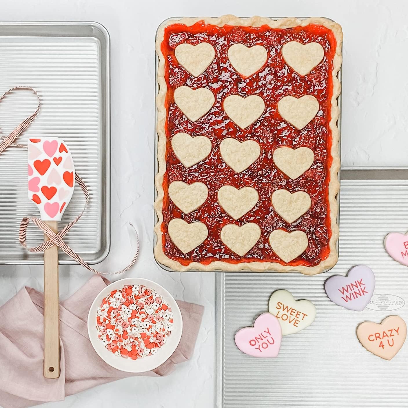USA Pan Bakeware Nonstick Half Sheet Pan - Durable Aluminized Steel | Set of 2 Baking Sheets