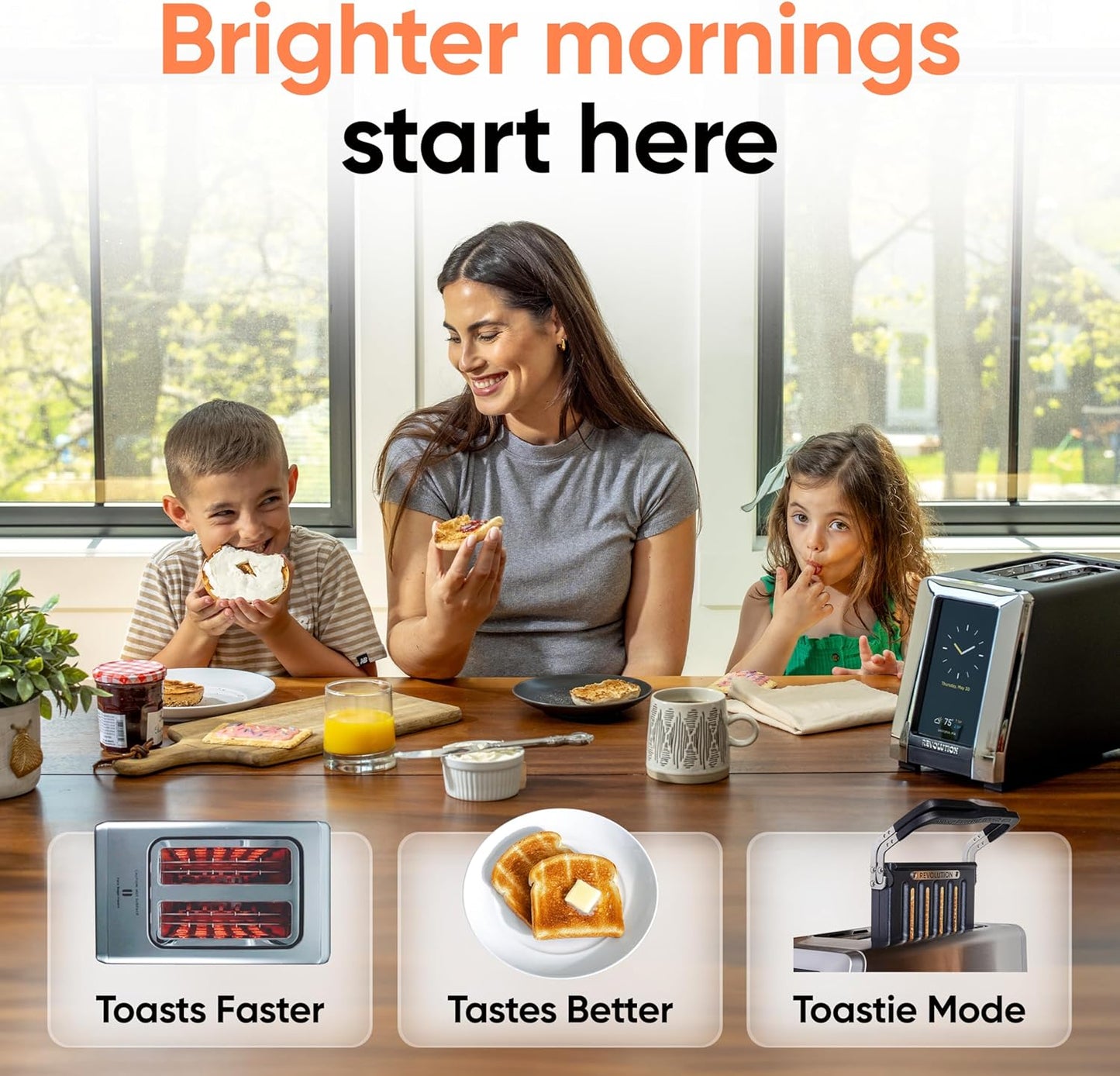 Revolution R180 Connect Touchscreen Smart Toaster & Toastie Press - 6 Bread Types, 7 Browning Levels, Stainless Steel, 2-Slice