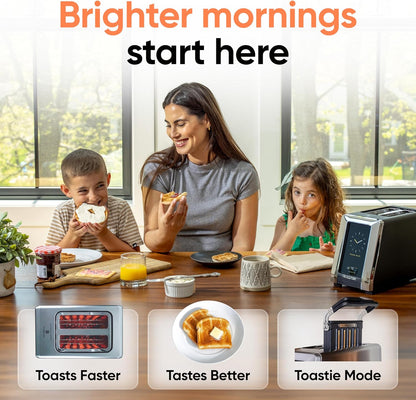 Revolution R180 Connect Touchscreen Smart Toaster & Toastie Press - 6 Bread Types, 7 Browning Levels, Stainless Steel, 2-Slice