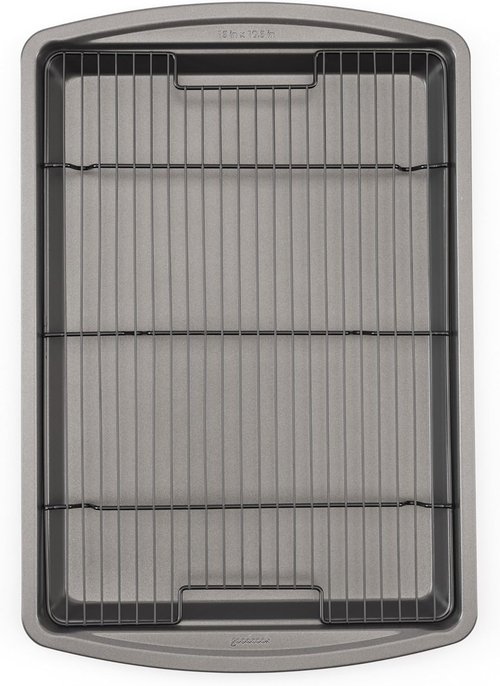 GoodCook Nonstick Carbon Steel Baking Pan with Raised Wire Rack - 15” x 10.5” | Perfect for Pizza, Bacon & More