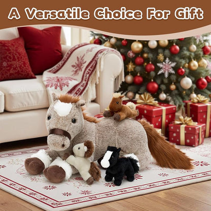 Tezituor 18" Horse Stuffed Animal Plush Fanimy Pony with Babies - Variation: Horse