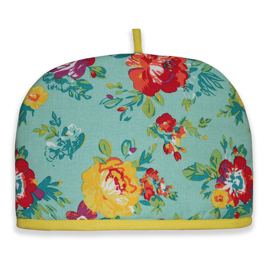 Tiny Break Large Tea Cozy for Teapot - Thick Polyester Wadding Tea Pot Cover - Teapot Koozie - Ranunculus Disparate Floral