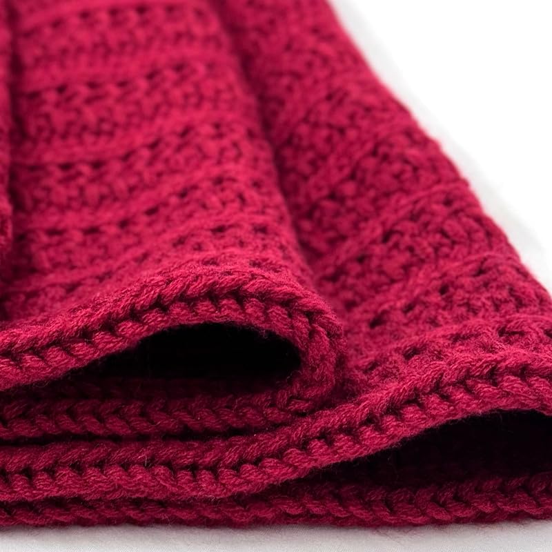 72-Inch Rib Knit Christmas Tree Skirt with Oak Buttons - Burgundy (Variation: Burgundy+72-Inch)
