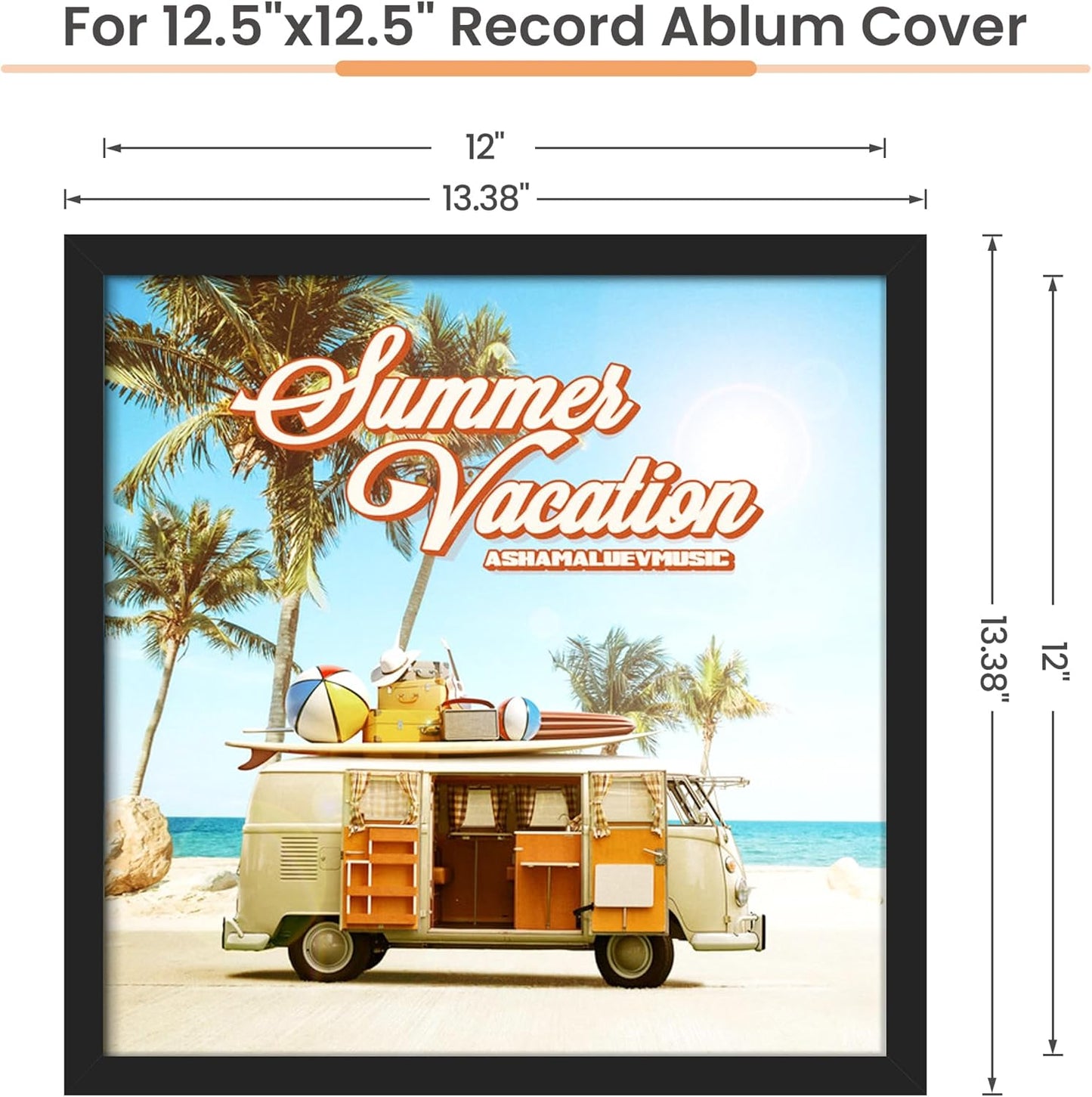 Upsimples 12.5x12.5 Vinyl Record Frame - Stylish Wall Display for 12-Inch Album Covers | Black, 4 Pack