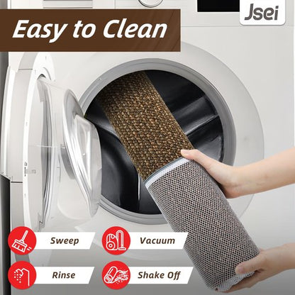 JSEI Dirt Trapper Door Mat 20"x32" Non-Slip Washable Entrance Mat, Dog Doormats, Absorbent & Fade-Resistant Floor Mats, Low Profile Welcome Mats for Entryway, Front Door, and Inside Entrance, Brwon